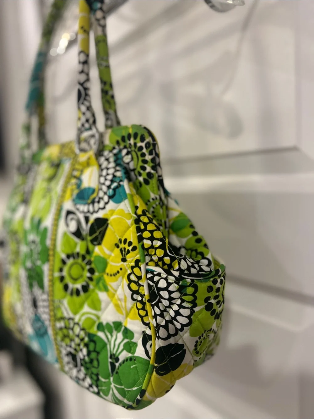 Vera Bradley Green, Yellow and Teal Quilted Floral Tote